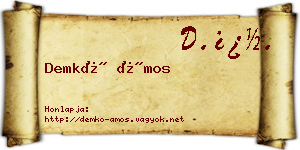 Demkó Ámos névjegykártya